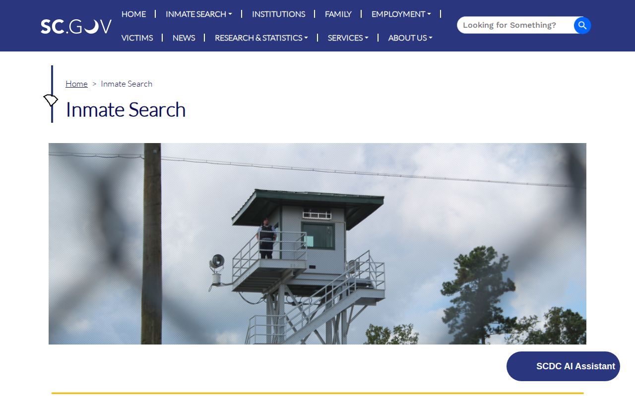 South Carolina Department of Corrections custody and photo limits for Edgefield County searches