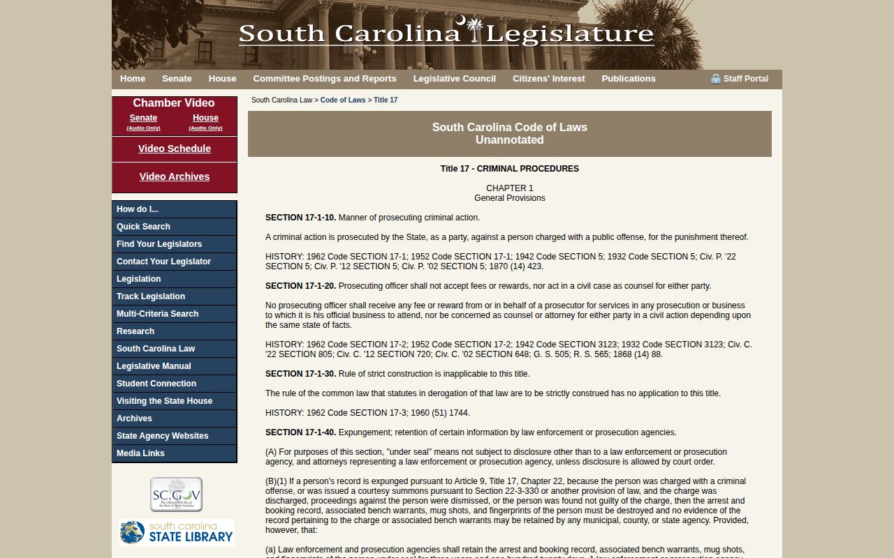 South Carolina mugshot and expungement law for Edgefield County records